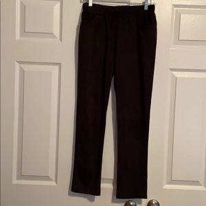 Black suede leggings with pockets